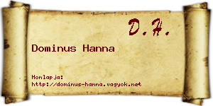 Dominus Hanna névjegykártya